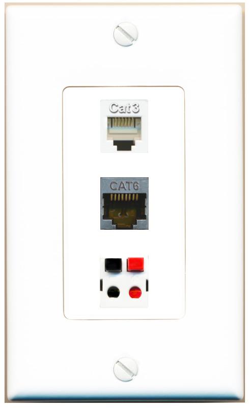 CAT6-SHIELDED PHONE SPEAKER Wall Plate [White]
