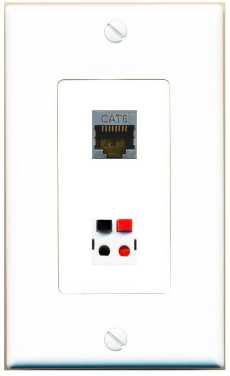 CAT6-SHIELDED SPEAKER Wall Plate [White]