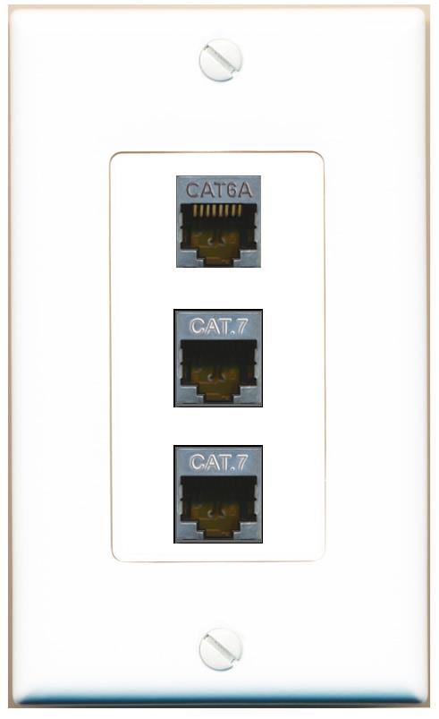 CAT6A 2 CAT7 Wall Plate [White]