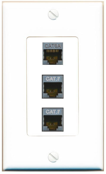 CAT6A 2 CAT7 Wall Plate [White]