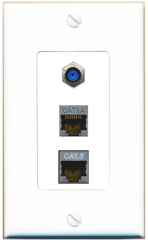 CAT6A CAT7 F81 Wall Plate [White]