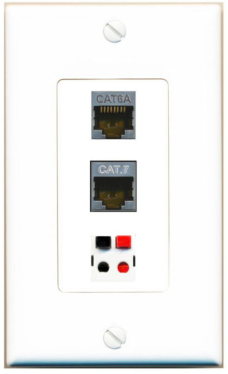 CAT6A CAT7 SPEAKER Wall Plate [White]