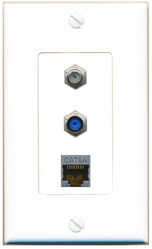 CAT6A COAX F81 Wall Plate [White]