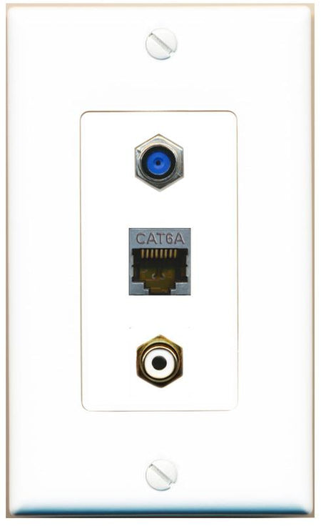 CAT6A F81 RCA-WHITE Wall Plate [White]