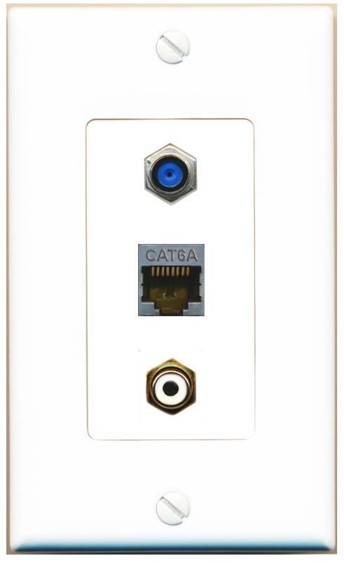 CAT6A F81 RCA-WHITE Wall Plate [White]