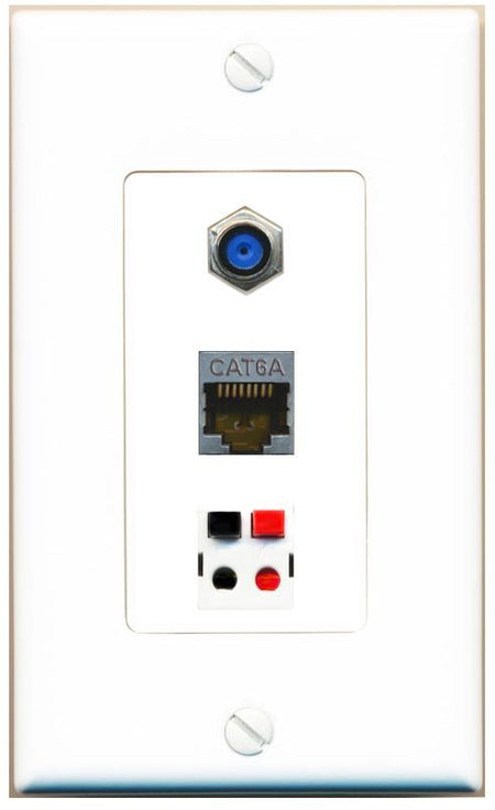 CAT6A F81 SPEAKER Wall Plate [White]