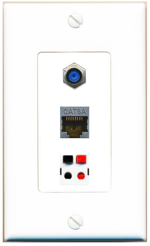 CAT6A F81 SPEAKER Wall Plate [White]