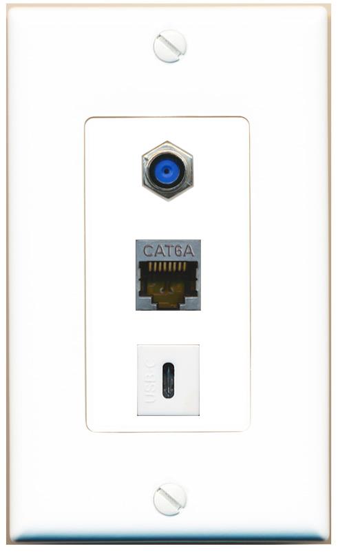 CAT6A F81 USBC Wall Plate [White]