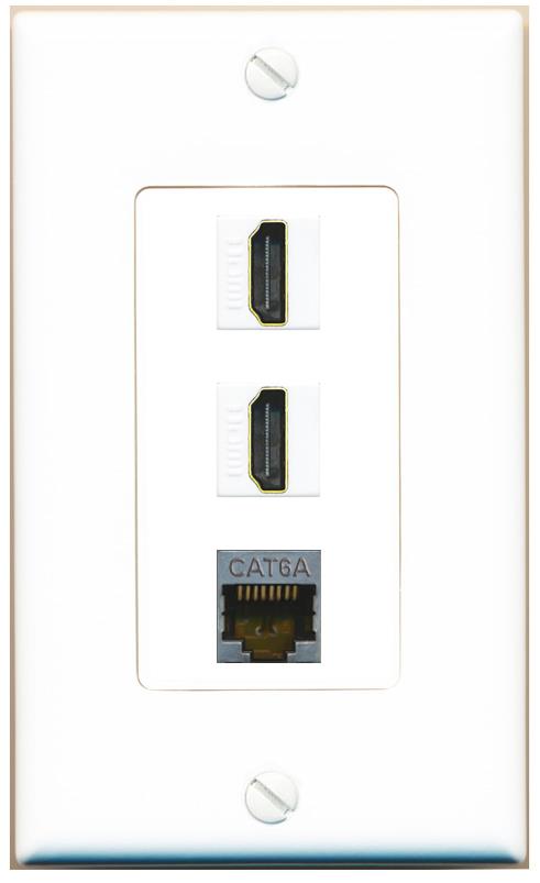 CAT6A 2 HDMI Wall Plate [White]