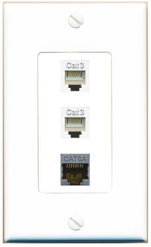 CAT6A 2 PHONE Wall Plate [White]