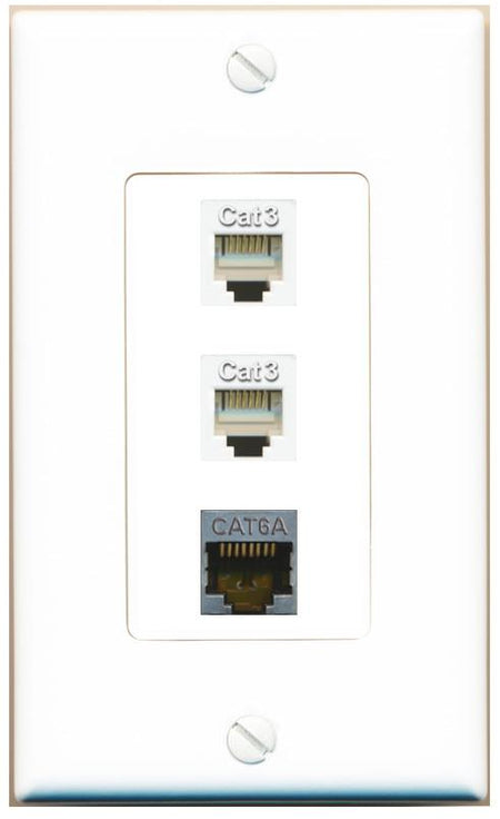CAT6A 2 PHONE Wall Plate [White]