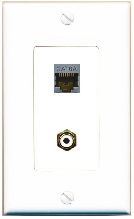 CAT6A RCA-WHITE Wall Plate [White]