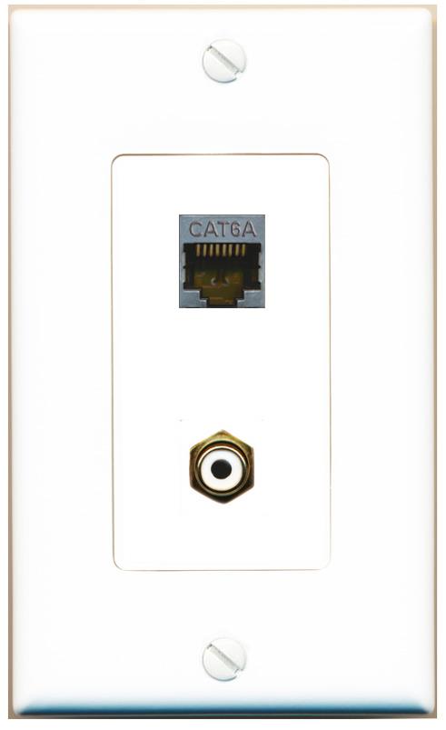 CAT6A RCA-WHITE Wall Plate [White]