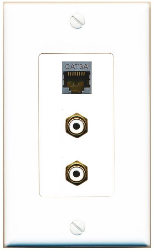 CAT6A 2 RCA-WHITE Wall Plate [White]