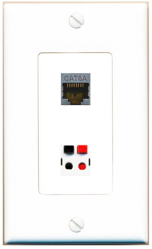 CAT6A SPEAKER Wall Plate [White]