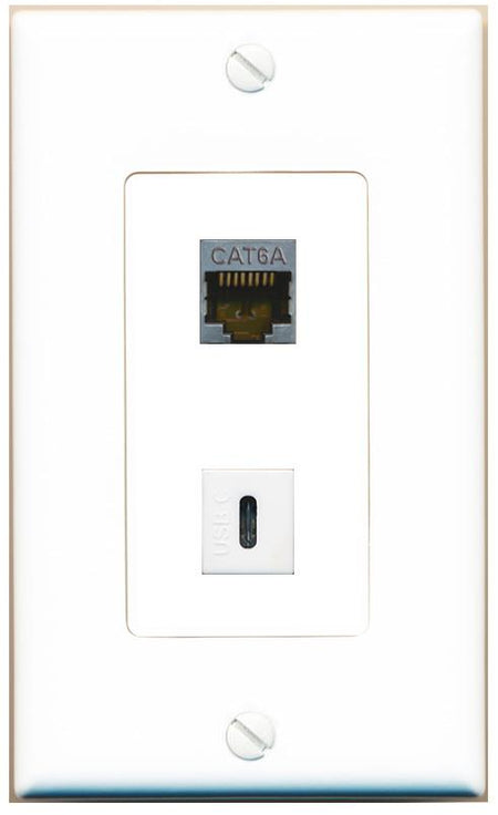CAT6A USBC Wall Plate [White]