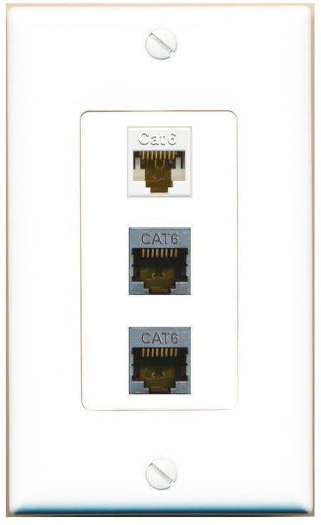 CAT6 2 CAT6-SHIELDED Wall Plate [White]