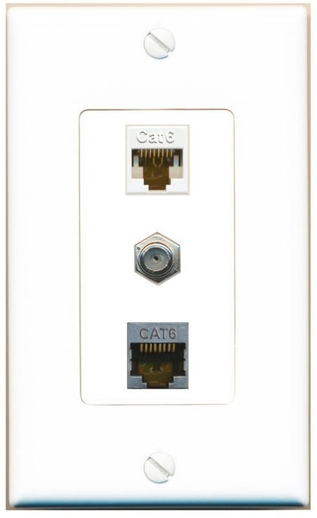CAT6 CAT6-SHIELDED COAX Wall Plate [White]