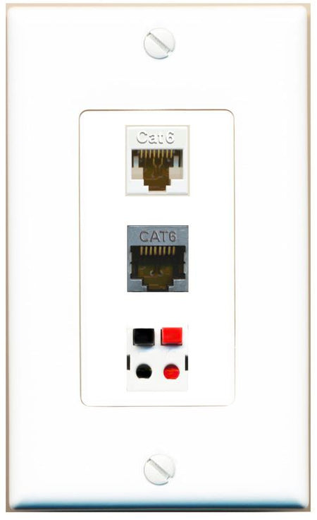 CAT6 CAT6-SHIELDED SPEAKER Wall Plate [White]