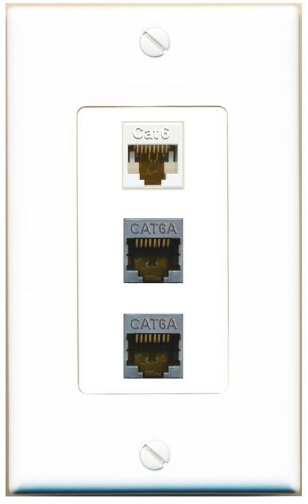 CAT6 2 CAT6A Wall Plate [White]