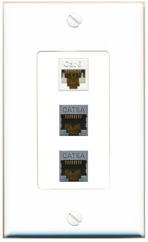 CAT6 2 CAT6A Wall Plate [White]