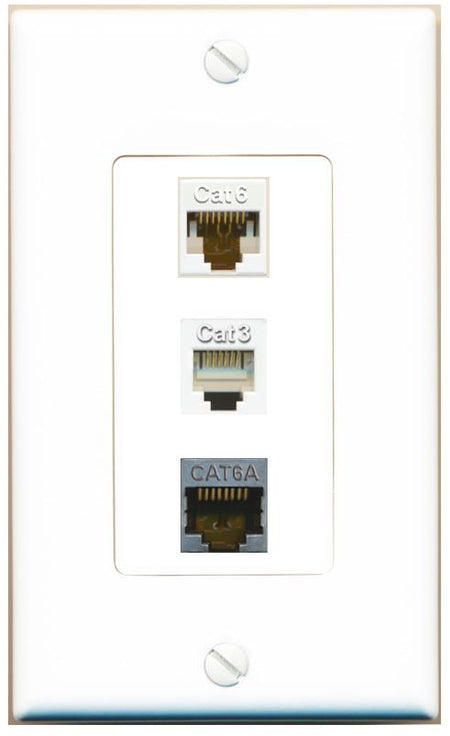 CAT6 CAT6A PHONE Wall Plate [White]