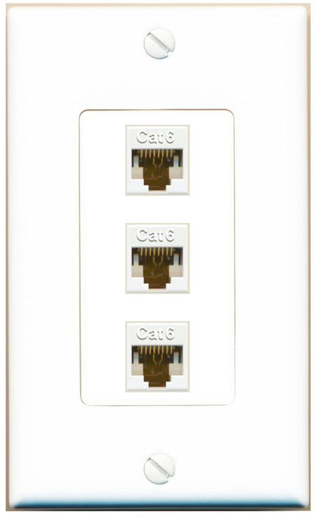 3 CAT6 Wall Plate [White]