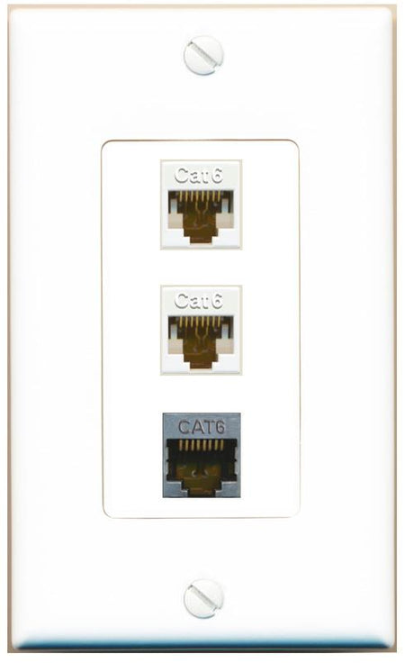 2 CAT6 CAT6-SHIELDED Wall Plate [White]