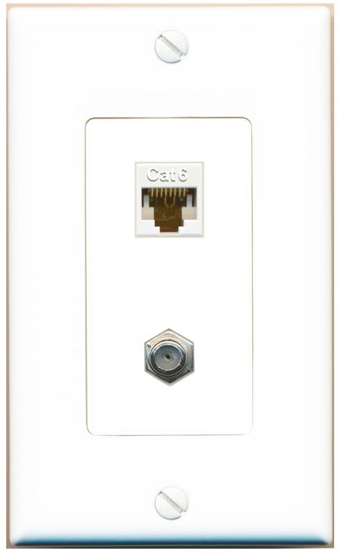 CAT6 COAX Wall Plate [White]