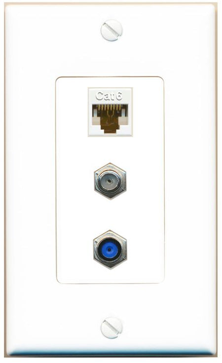 CAT6 COAX F81 Wall Plate [White]