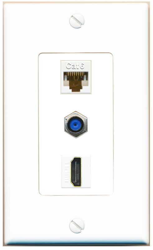 CAT6 F81 HDMI Wall Plate [White]