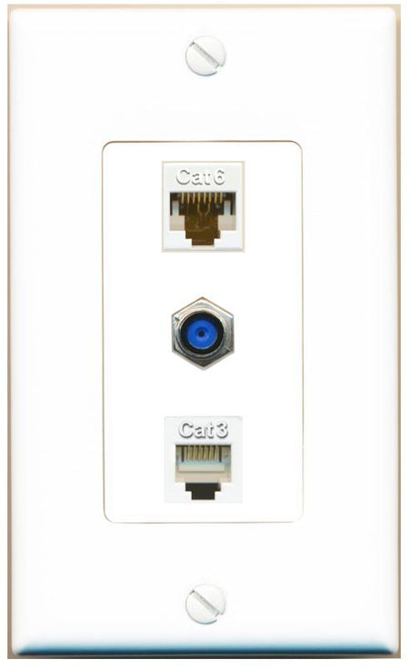 CAT6 F81 PHONE Wall Plate [White]