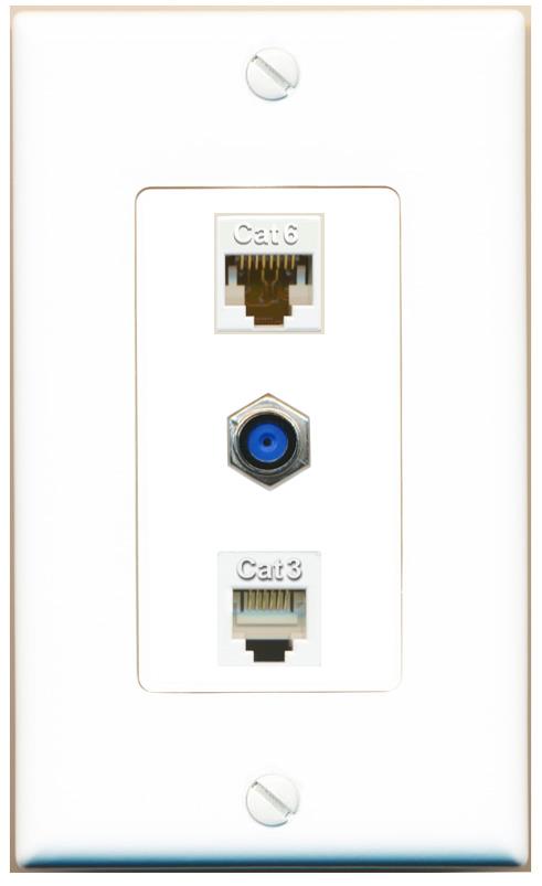 CAT6 F81 PHONE Wall Plate [White]