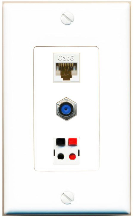 CAT6 F81 SPEAKER Wall Plate [White]