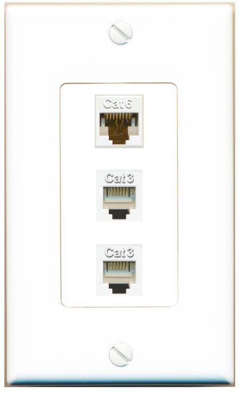 CAT6 2 PHONE Wall Plate [White]