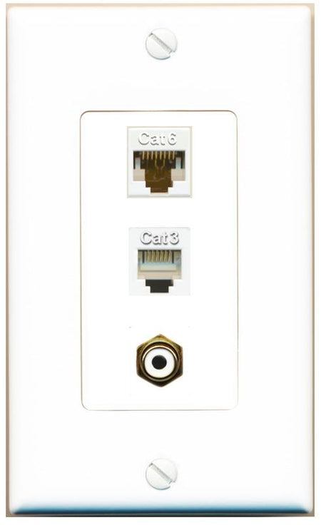 CAT6 PHONE RCA-WHITE Wall Plate [White]