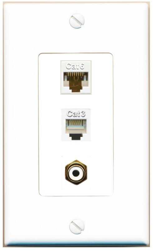 CAT6 PHONE RCA-WHITE Wall Plate [White]