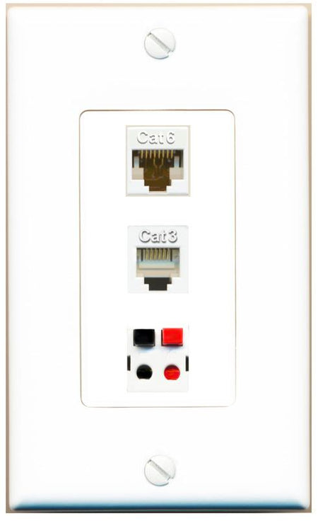 CAT6 PHONE SPEAKER Wall Plate [White]