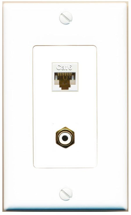 CAT6 RCA-WHITE Wall Plate [White]