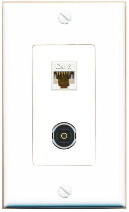 CAT6 TOSLINK Wall Plate [White]