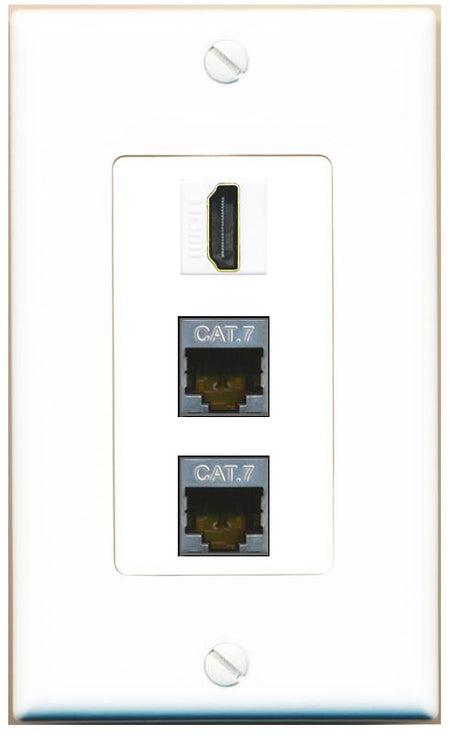 2 CAT7 HDMI Wall Plate [White]