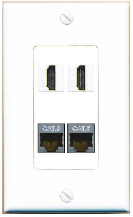 RiteAV 2 CAT7 2 HDMI Wall Plate [White]