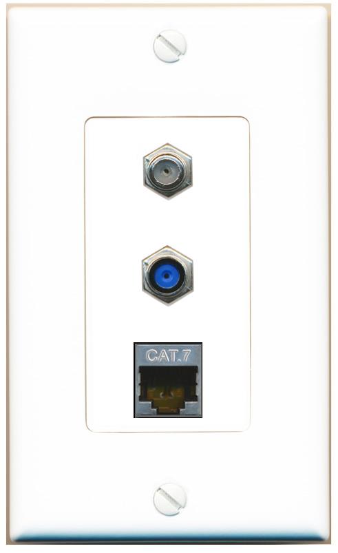 CAT7 COAX F81 Wall Plate [White]