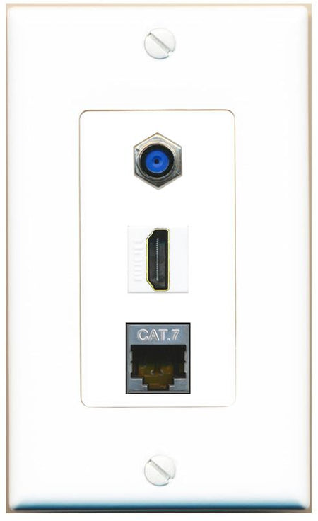 CAT7 F81 HDMI Wall Plate [White]