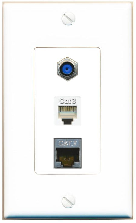 CAT7 F81 PHONE Wall Plate [White]