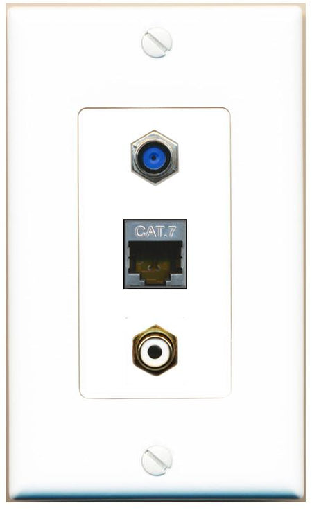 CAT7 F81 RCA-WHITE Wall Plate [White]