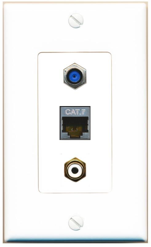 CAT7 F81 RCA-WHITE Wall Plate [White]