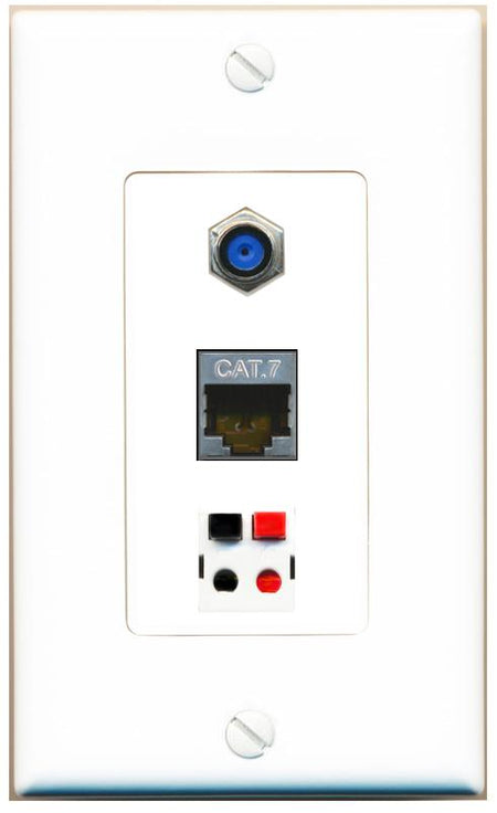 CAT7 F81 SPEAKER Wall Plate [White]
