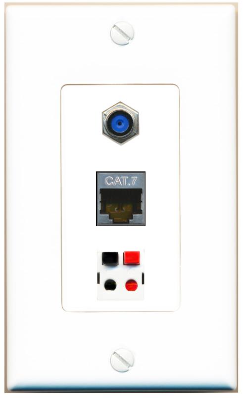 CAT7 F81 SPEAKER Wall Plate [White]