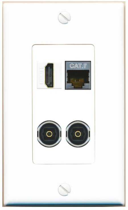 RiteAV CAT7 HDMI 2 TOSLINK Wall Plate [White]